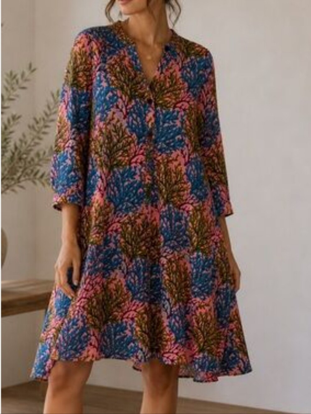 Zuri Kenya Ankara Print Swing Style Shirt Dress Size XS